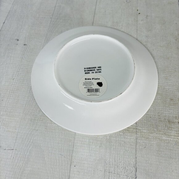 Old East Main WHEN LIFE GIVES YOU LEMONS White Ceramic Salad Plates Set Of 6 NEW - Picture 3 of 16